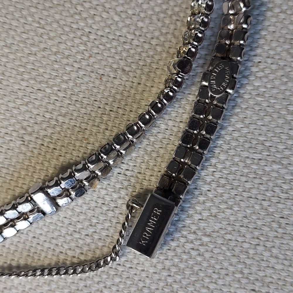 Rare Vintage Sterling Kramer Rhinestone Bracelet - Picture 2 of 3